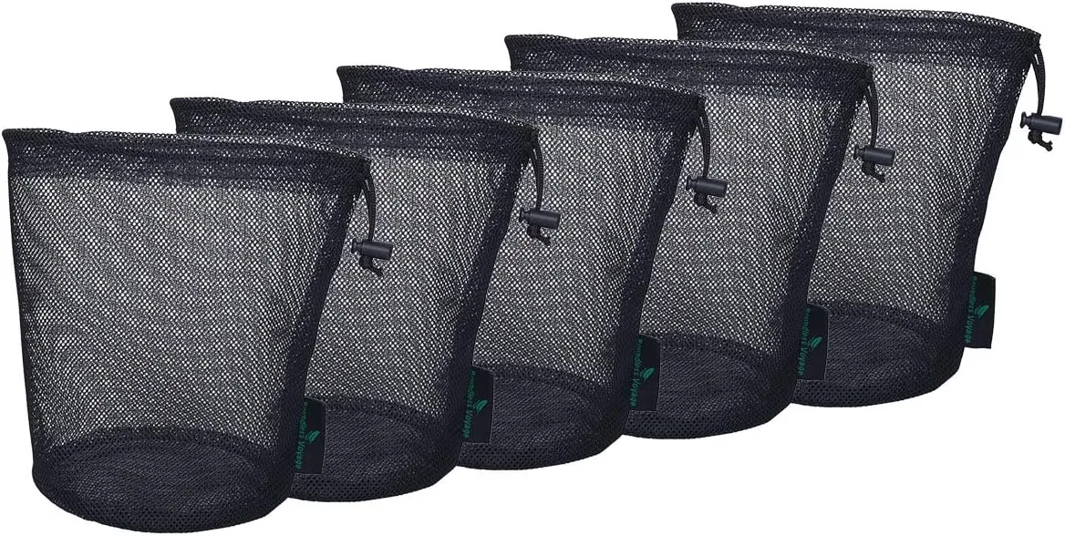 5pcs Durable Drawstring Net Bag Storage Ditty Bag M