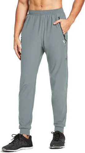 baleaf Men's Joggers Pants Athletic Workout Track Running Gym Lightweight Quick Dry Tapered Jogger Zipper Pockets