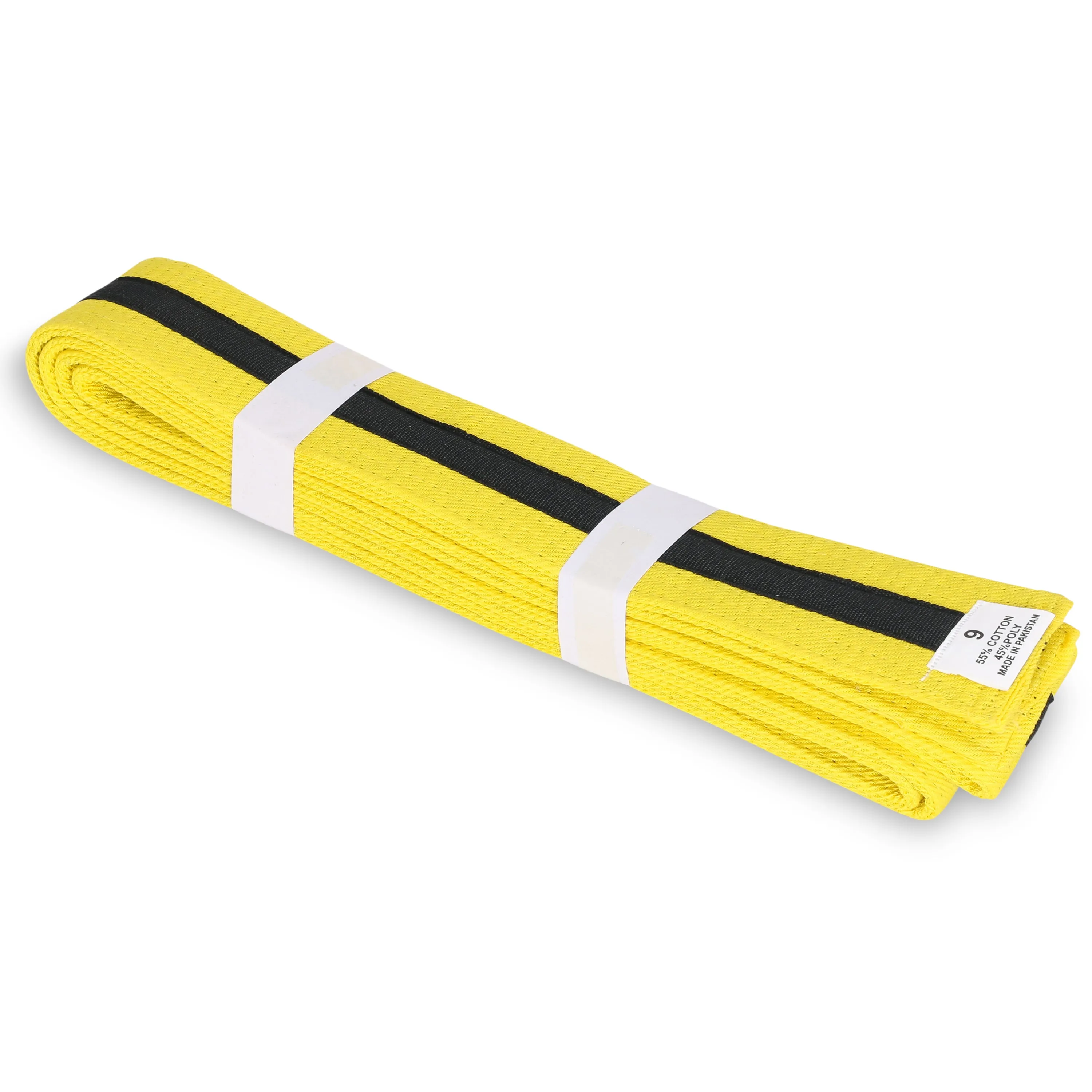 Black Strip Karate Belts with 9 Rows of Stitching, Ideal for Traditional Karate, MMA, Judo, Taekwondo