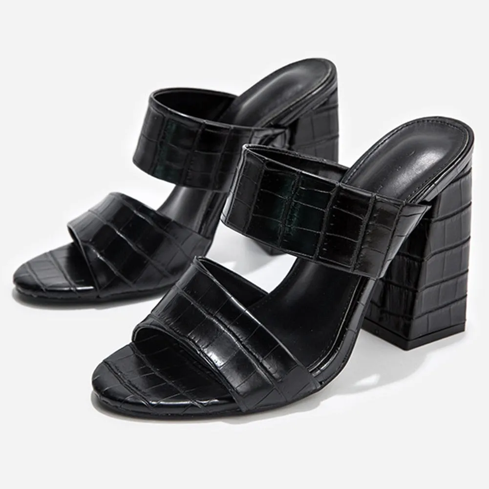 Funki Buys | Shoes | Women's High Block Heel Slip On Sandal