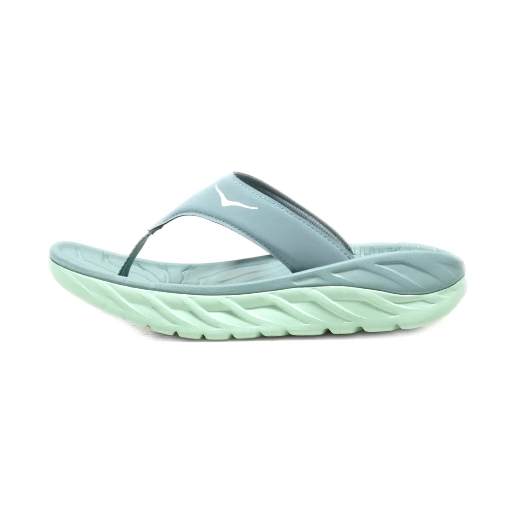 Hoka Flip Flops Leather Green Colour For Men