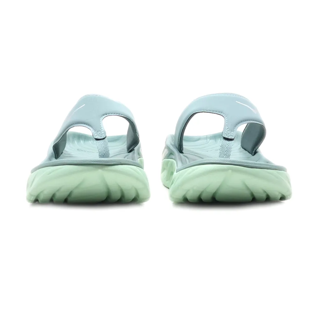 Hoka Flip Flops Leather Green Colour For Men