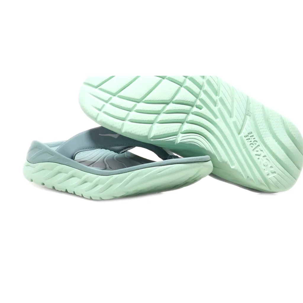 Hoka Flip Flops Leather Green Colour For Men