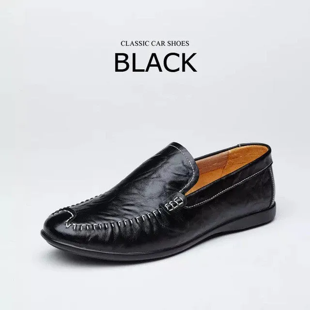 Merkmak Brand New Genuine Leather Men Loafers Flat Shoes