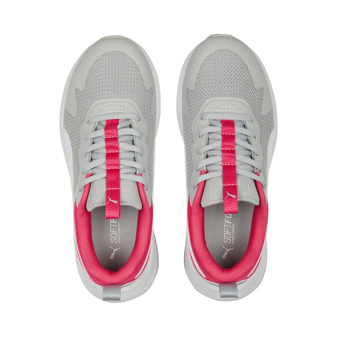 Puma Evolve Run Mesh Kid's Running Shoes - Grey/Pink