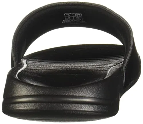 PUMA Unisex-Adult Logo Popcat Slide Sandal Black White, 5