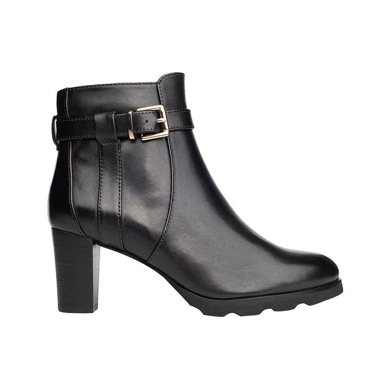 Regarde Le Ciel Patricia-84 Ladies Black Leather Side Zip Ankle Boots