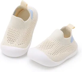 WILLFUN Toddler Boy Girl Mesh Sneakers Baby Knitted Walking Shoes Infant Soft Sole Trainers 1-3 Year-Old Little Kid Breathable Outdoor Shoes